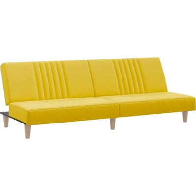 VidaXL 351885 Gult Sovesofa med Justerbar Rygstøtte VidaXL 351885 Gult Sovesofa med Justerbar Rygstøtte
