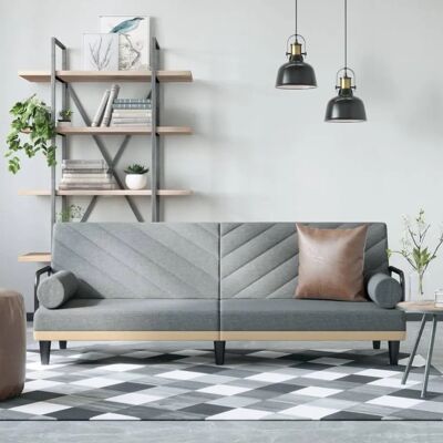 VIDAXL Maison Chic - Schlafsofa mit Armlehnen, Stoff, Grau VIDAXL Maison Chic - Schlafsofa mit Armlehnen, Stoff, Grau