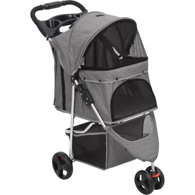 vidaXL Faltbarer Hundebuggy 80x46x98 cm Oxfordstoff - grau vidaXL Faltbarer Hundebuggy 80x46x98 cm Oxfordstoff - grau