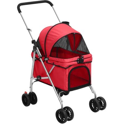 vidaXL Klappbarer Hundebuggy Oxford-Stoff 76 x 50 x 100 cm - rot (172199) vidaXL Klappbarer Hundebuggy Oxford-Stoff 76 x 50 x 100 cm - rot (172199)