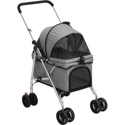 vidaXL Klappbarer Hundewagen Oxford Stoff 76 x 50 x 100 cm - grau (172201) vidaXL Klappbarer Hundewagen Oxford Stoff 76 x 50 x 100 cm - grau (172201)