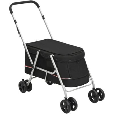 vidaXL Poussette pliante pour chien 100x49x96cm - noir (172202) - Publicité vidaXL Poussette pliante pour chien 100x49x96cm - noir (172202) - Publicité