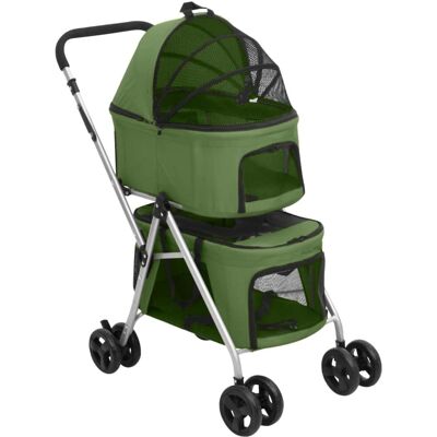 vidaXL 2-laags opvouwbare hondenwagen 83x48x97 cm - Groen (172207) vidaXL 2-laags opvouwbare hondenwagen 83x48x97 cm - Groen (172207)