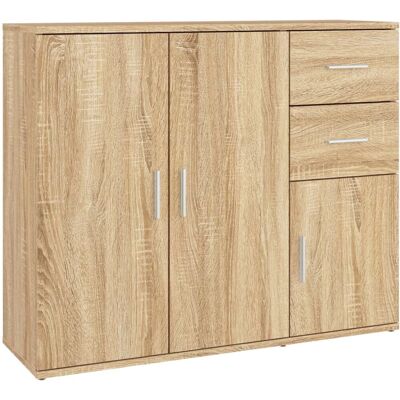 vidaXL Sonoma Carvalho Sideboard - Armazenamento & Exposição - 91x29.5x75 cm vidaXL Sonoma Carvalho Sideboard - Armazenamento & Exposição - 91x29.5x75 cm