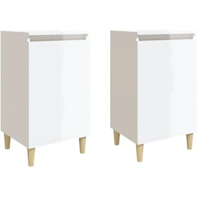 vidaXL Mesita de Noche Blanca - Mesa de noche compacta con almacenamiento vidaXL Mesita de Noche Blanca - Mesa de noche compacta con almacenamiento