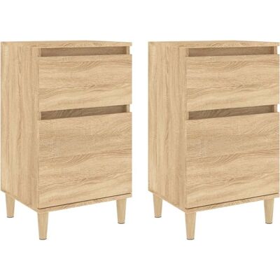 vidaXL Sonoma Oak Bedside Cabinets 2 pcs - Bedside Table Nightstand Side Table End Table - Bedside Cabinets vidaXL Sonoma Oak Bedside Cabinets 2 pcs - Bedside Table Nightstand Side Table End Table - Bedside Cabinets