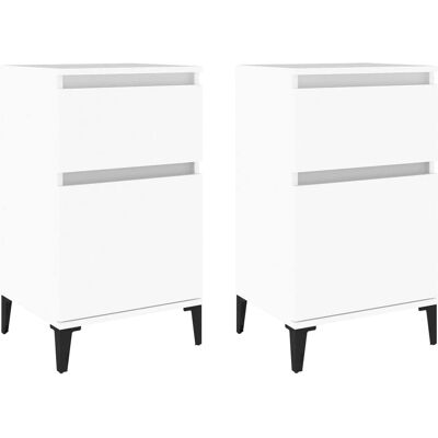 vidaXL Nuits de chevet 2 pcs Blanc 40x35x70 cm - Bedside Cabinets - Publicité vidaXL Nuits de chevet 2 pcs Blanc 40x35x70 cm - Bedside Cabinets - Publicité