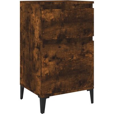 vidaXL Nachttisch - Rauch Eiche - 2 st - 40x35x70 cm vidaXL Nachttisch - Rauch Eiche - 2 st - 40x35x70 cm