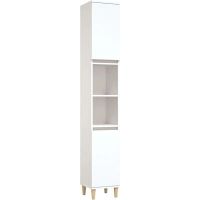 vidaXL Hvidt badeværelsesskab 30x30x190 cm Ingejnørtræ - Badeværelsesmøbler vidaXL Hvidt badeværelsesskab 30x30x190 cm Ingejnørtræ - Badeværelsesmøbler