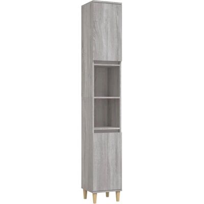 Armoire de bain Gris Sonoma vidaXL 30x30x190 cm Bois ingénierie - Meuble de salle de bain - Publicité Armoire de bain Gris Sonoma vidaXL 30x30x190 cm Bois ingénierie - Meuble de salle de bain - Publicité