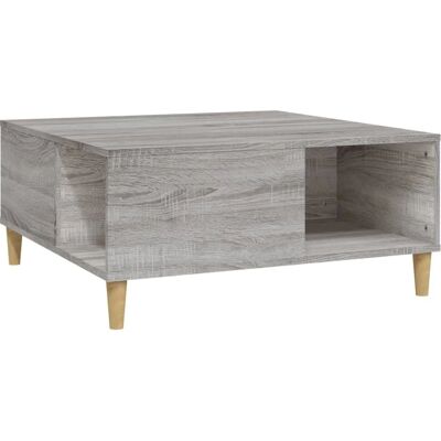 vidaXL Grijze Sonoma Salontafel - Gekleurd hout, 80x80x36,5cm - Salontafel vidaXL Grijze Sonoma Salontafel - Gekleurd hout, 80x80x36,5cm - Salontafel