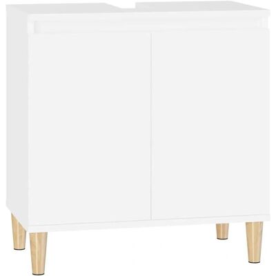 vidaXL Hvidt ingeniørtræs vaskeskab - 58x33x60 cm Badeværelsesopbevaring vidaXL Hvidt ingeniørtræs vaskeskab - 58x33x60 cm Badeværelsesopbevaring