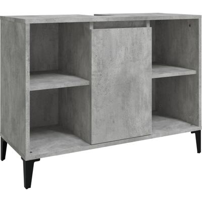 vidaXL Wasbak Kast Beton Grijs 80x33x60 cm - Badkamermeubel vidaXL Wasbak Kast Beton Grijs 80x33x60 cm - Badkamermeubel
