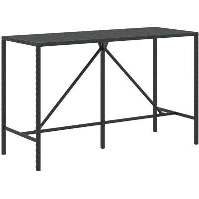 vidaXL Outdoor Table with Glass Top Black 180x70x110 cm vidaXL Outdoor Table with Glass Top Black 180x70x110 cm