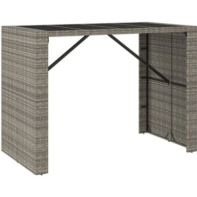 vidaXL Table haute gris 145x80x110 cm avec dessus en verre - Bar Table - Publicité vidaXL Table haute gris 145x80x110 cm avec dessus en verre - Bar Table - Publicité