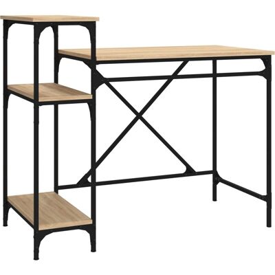 vidaXL Sonoma Oak Desk with Shelves - Desk vidaXL Sonoma Oak Desk with Shelves - Desk
