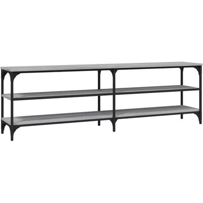 vidaXL 826752 Graues Sonoma TV-Schrank - Fernsehtisch mit offenen Fächern vidaXL 826752 Graues Sonoma TV-Schrank - Fernsehtisch mit offenen Fächern