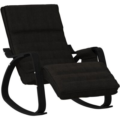 vidaXL Zwart Stoff Schommelstoel - Relaxstoel vidaXL Zwart Stoff Schommelstoel - Relaxstoel