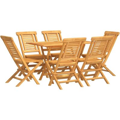 MAISONCHIC Zestaw do jadalni w ogrodzie z teaku - 7 sztuk, brązowy MAISONCHIC Zestaw do jadalni w ogrodzie z teaku - 7 sztuk, brązowy