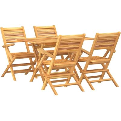 VidaXL Outdoormöbel-Set - Teak 4 Sitze Faltbarer Tisch & Stühle VidaXL Outdoormöbel-Set - Teak 4 Sitze Faltbarer Tisch & Stühle
