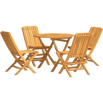 vidaXL Gartentisch- und Stuhl-Set - 5-teiliges Teakholz-Gartentisch- und Stuhl-Set vidaXL Gartentisch- und Stuhl-Set - 5-teiliges Teakholz-Gartentisch- und Stuhl-Set