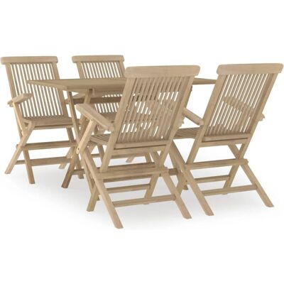 vidaXL Gartenmöbel-Set - Teakholz 5-teilig - Essgruppe für Garten vidaXL Gartenmöbel-Set - Teakholz 5-teilig - Essgruppe für Garten