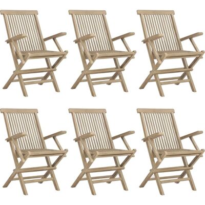 Maisonchic Teak Gartentisch-Set - Klappbar, 6 Stühle & 1 Tisch - Außen Maisonchic Teak Gartentisch-Set - Klappbar, 6 Stühle & 1 Tisch - Außen