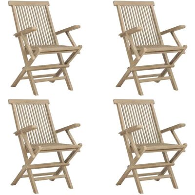 VidaXL Gartenstuhl - Faltbar Teak - Grau VidaXL Gartenstuhl - Faltbar Teak - Grau