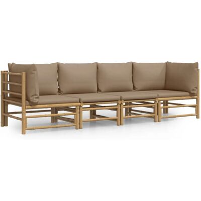 vidaXL Gartenmöbel-Set - 4 Stück Bambus Taupe vidaXL Gartenmöbel-Set - 4 Stück Bambus Taupe