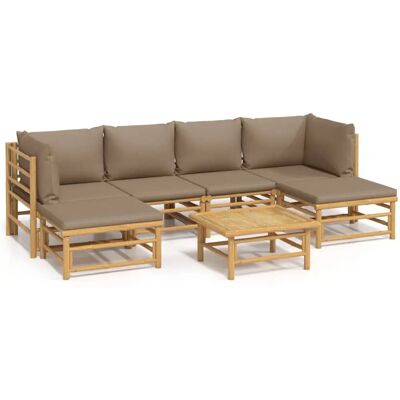 vidaXL Gartenmöbel-Set - Robustes Bambus-Design für 6 Personen vidaXL Gartenmöbel-Set - Robustes Bambus-Design für 6 Personen