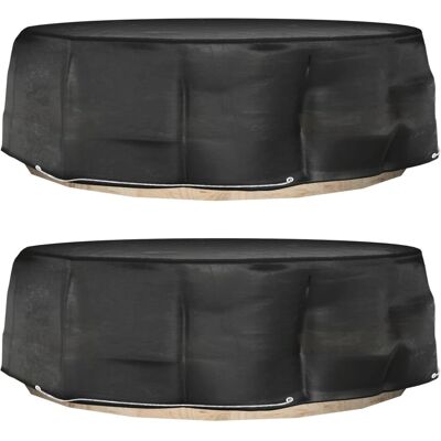 vidaXL Runder Lounge-Schutz 2 Stk - Schwarz vidaXL Runder Lounge-Schutz 2 Stk - Schwarz
