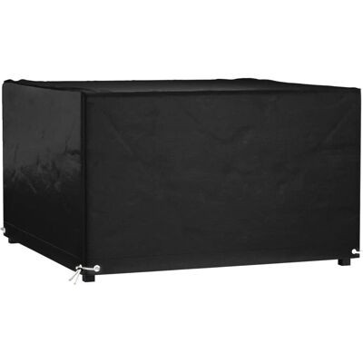vidaXL Gartencover mit 8 Ösen 132x132x80 cm Quadratisch Schwarz - Gartencover vidaXL Gartencover mit 8 Ösen 132x132x80 cm Quadratisch Schwarz - Gartencover