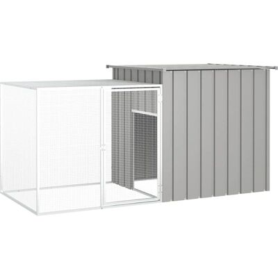 Szary kojec dla królików 200x91x100 cm ocynkowana stal - Kojec dla królików Szary kojec dla królików 200x91x100 cm ocynkowana stal - Kojec dla królików