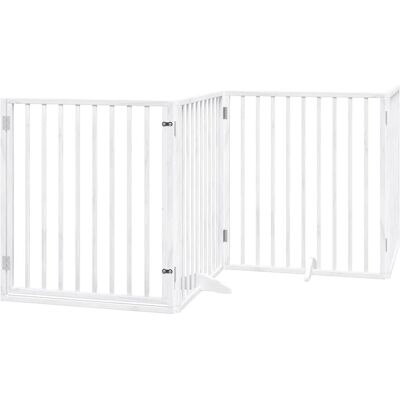 vidaXL Hundetor mit Tür faltbar 6 Paneele Weiß 480cm vidaXL Hundetor mit Tür faltbar 6 Paneele Weiß 480cm