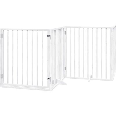 vidaXL Hundegitter mit Tür - Klappbares Hundegitter - Weiß - 80x90cm vidaXL Hundegitter mit Tür - Klappbares Hundegitter - Weiß - 80x90cm