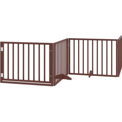 vidaXL Hundetor mit Türfaltbar 12 Paneele Braun 960 cm - Hundzaun vidaXL Hundetor mit Türfaltbar 12 Paneele Braun 960 cm - Hundzaun