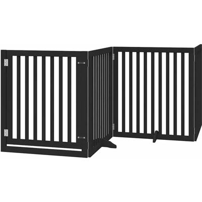 vidaXL Faltbares Hundetor mit Tür - 6 Paneele, Schwarz, 480cm vidaXL Faltbares Hundetor mit Tür - 6 Paneele, Schwarz, 480cm