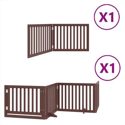 vidaXL Hundetor mit Tür, faltbar - 6 Elemente - Braun vidaXL Hundetor mit Tür, faltbar - 6 Elemente - Braun
