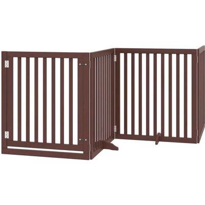 vidaXL Hundetür mit Tür, zusammenklappbar, 10 Paneele, Braun - Hundegitter vidaXL Hundetür mit Tür, zusammenklappbar, 10 Paneele, Braun - Hundegitter