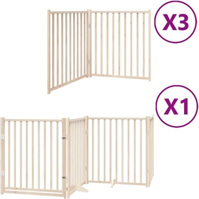 vidaXL Hundetor mit Türfaltbaren Paneelen - Hundegitter - Weiß vidaXL Hundetor mit Türfaltbaren Paneelen - Hundegitter - Weiß