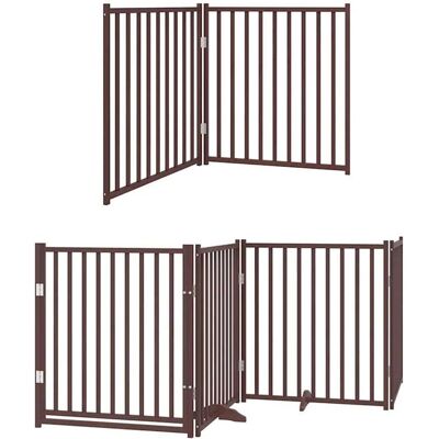 vidaXL Hundegitter mit Tür faltbare Paneele Braun - Hundegitter vidaXL Hundegitter mit Tür faltbare Paneele Braun - Hundegitter