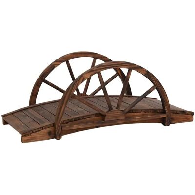 vidaXL Garden Bridge with Half-wheel 99x50x38 cm Solid Wood Fir Arc Footbridge vidaXL Garden Bridge with Half-wheel 99x50x38 cm Solid Wood Fir Arc Footbridge