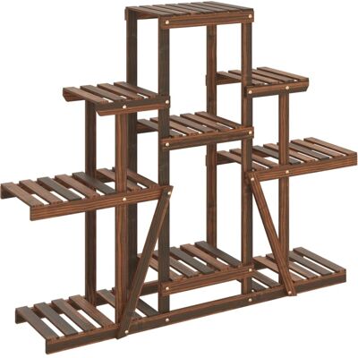 vidaXL Bruin Dennenhout Bloemenstand 110x25x96 cm - Bloemenstand vidaXL Bruin Dennenhout Bloemenstand 110x25x96 cm - Bloemenstand