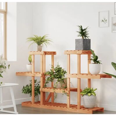 vidaXL Light Brown 110x25x73 cm Wooden Flower Stand - Flower Stand vidaXL Light Brown 110x25x73 cm Wooden Flower Stand - Flower Stand