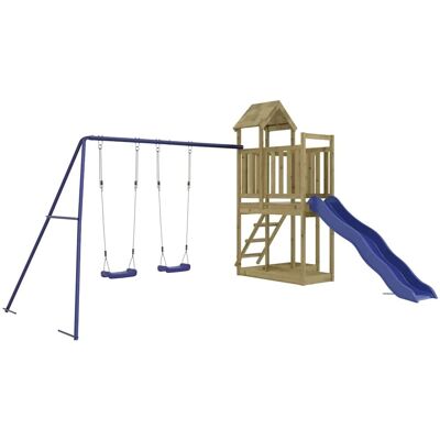 vidaXL Parque infantil de exterior madera de pino impregnada - Columpios vidaXL Parque infantil de exterior madera de pino impregnada - Columpios