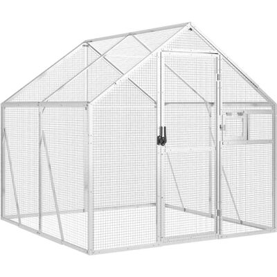 vidaXL Sølv fuglevoliere - Udendørs 1,79x2x1,85 m vidaXL Sølv fuglevoliere - Udendørs 1,79x2x1,85 m
