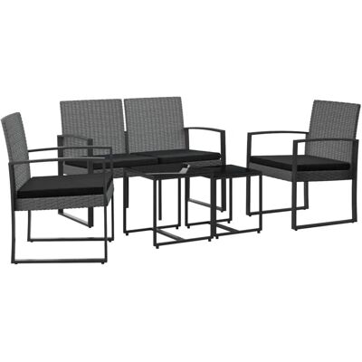 vidaXL Gartenset - Dunkelgrau - Ess- und Banktisch vidaXL Gartenset - Dunkelgrau - Ess- und Banktisch