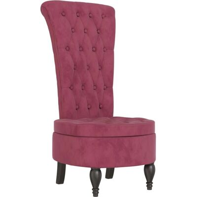 vidaXL Hochlehner Sessel Weinrot Samt Knopfdesign - Stuhl vidaXL Hochlehner Sessel Weinrot Samt Knopfdesign - Stuhl