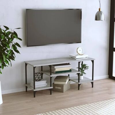 vidaXL Graues Sonoma TV-Schrank - TV-Bank mit 3 Regalen vidaXL Graues Sonoma TV-Schrank - TV-Bank mit 3 Regalen