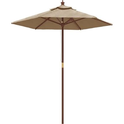vidaXL Parasol ogrodowy taupe - ciennik słoneczny z drewnianym słupem - Parasol ogrodowy vidaXL Parasol ogrodowy taupe - ciennik słoneczny z drewnianym słupem - Parasol ogrodowy